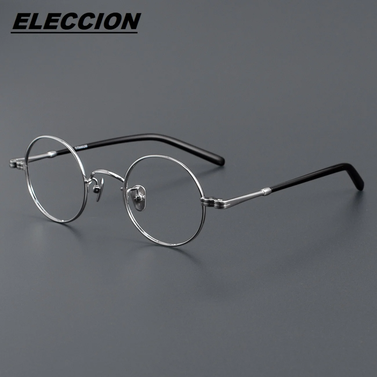 

ELECCION Ultra Light Pure Titanium Round Eyeglass Frames Men 2024 New Retro Optical Prescription Glasses Frame 43-24-145