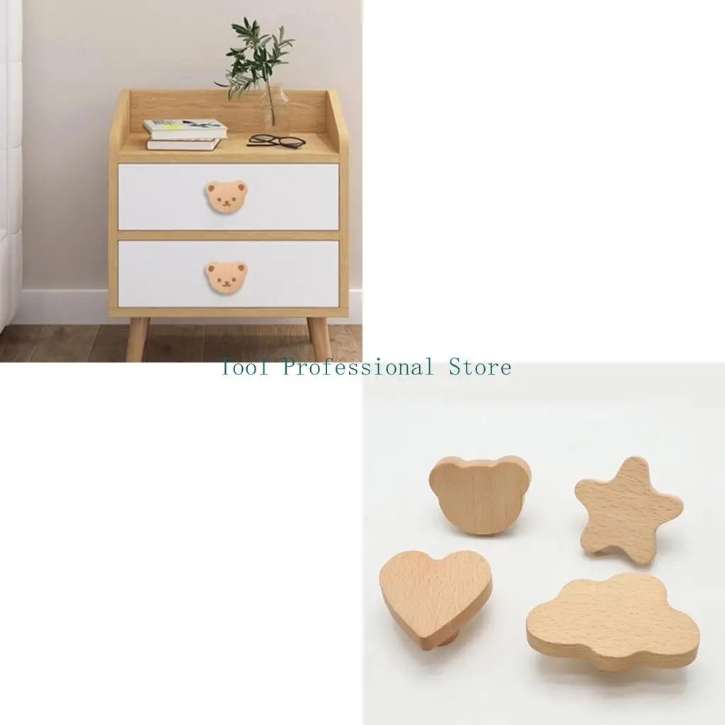 57QF Drawer Pulls Handles Clouds Moon Bear Heart Cabinet Knobs- for Wardrobe Dresser