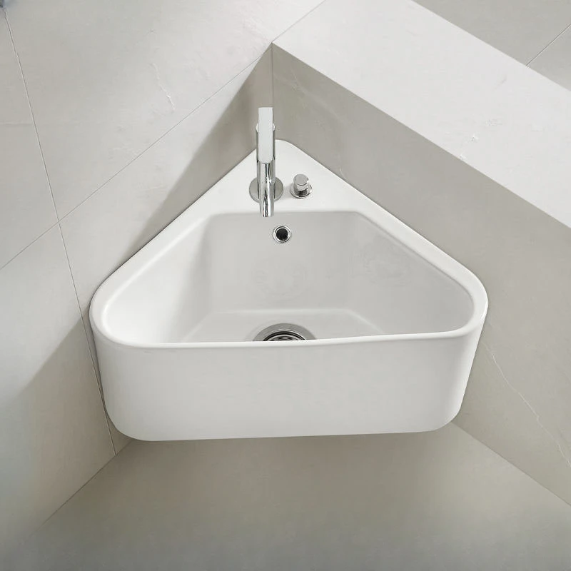 

Triangle wall mounted ceramic mop sink, household bathroom, balcony, wall mounted corner triangle 131