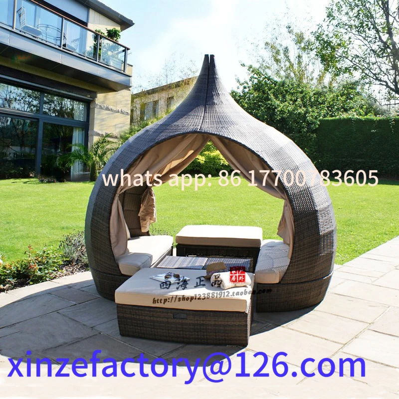 

Customizable rattan bed splicing coffee table combination