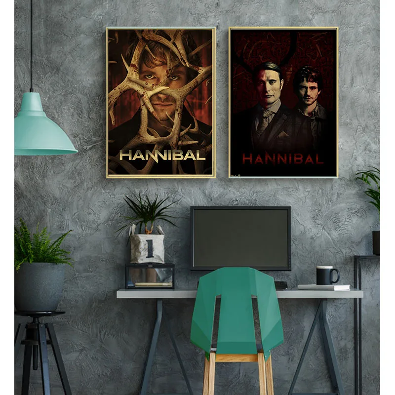 American Hot Horrible TV Series Movie Hannibal Vintage Posters Canvas Painting Wall Art Thriller Picture for Bar Room Home Decor