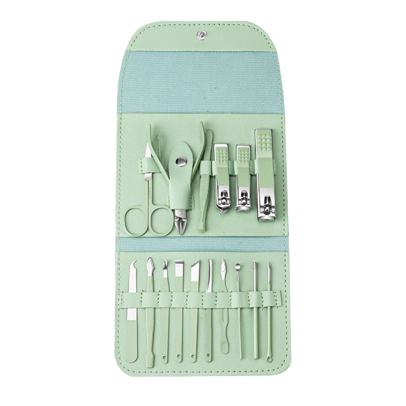 16 peças kit de cuidados com as unhas aço inoxidável manicure pedicure acne agulha cortador de unhas conjunto multifultional cortador de unhas novo