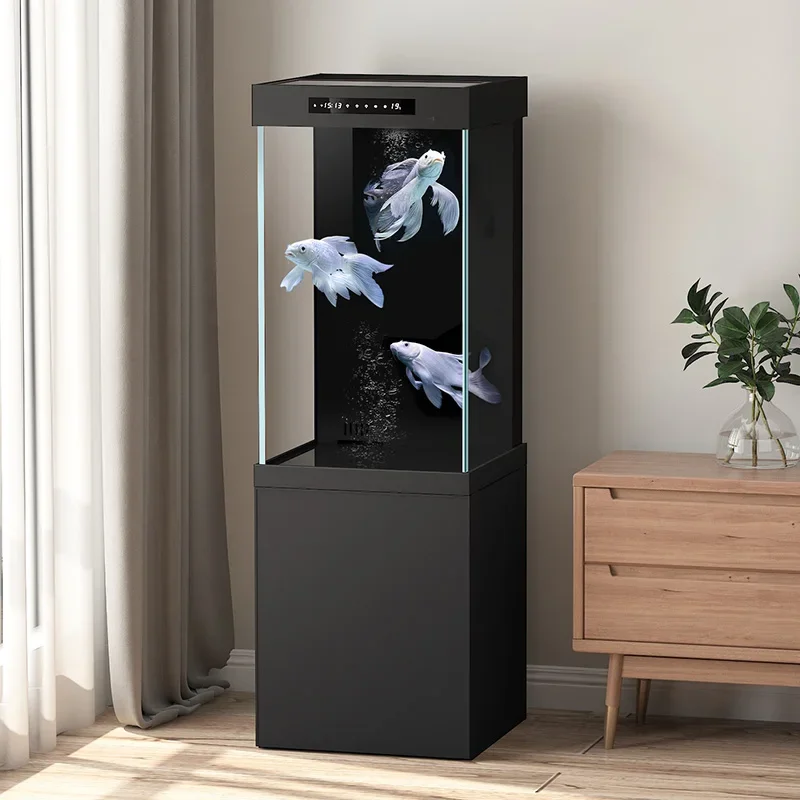 Smart fish tank small back overflow square  living room household side  office ecological bottom filter aquarium