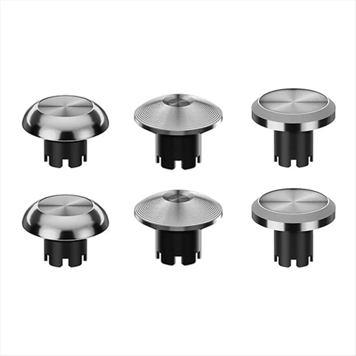★▲ 6-in-1 Metal Thumb Joystick Cap Accessory for Series Controller 6 Interchangeable Joysticks Silver