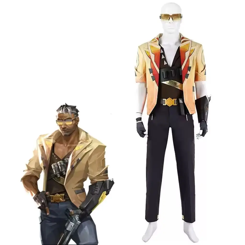 Juego Valorant Tejo disfraz de Cosplay fantasía trajes de moda Tejo disfraces de lujo con accesorios gafas conjunto completo para hombres