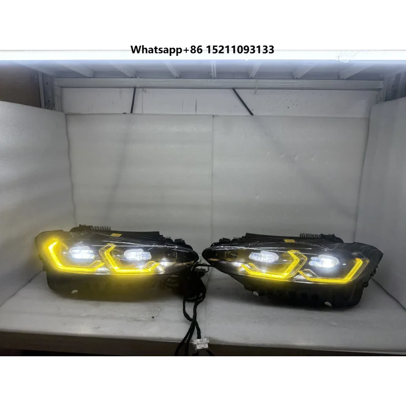For M3 M4 G80/G82 Headlights Dual Golden Eye Function 12V 6000K Original Second-Hand