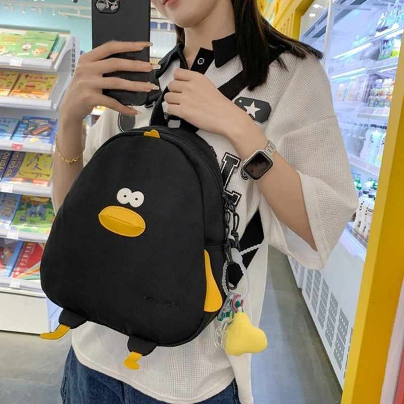 Mini Duck Shaped Nylon Bag Backpack Crossbody Bag Journey Travel Bags Student School Bag Bookbag Waterproof Daypack