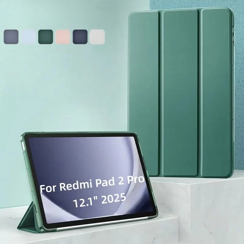 

For Xiaomi Redmi Pad Pro 2025 Folding Flip Stand Tablet Case Funda for Red Mi Pad Pro 12.1 inch Silicone Cover with Auto Sleep