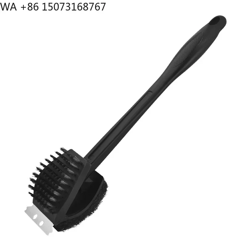 Factory Direct Sale 3-in-1 Barbecue Cleaning Brushes Grill Brush Scraper and Sponge BBQ Accessories