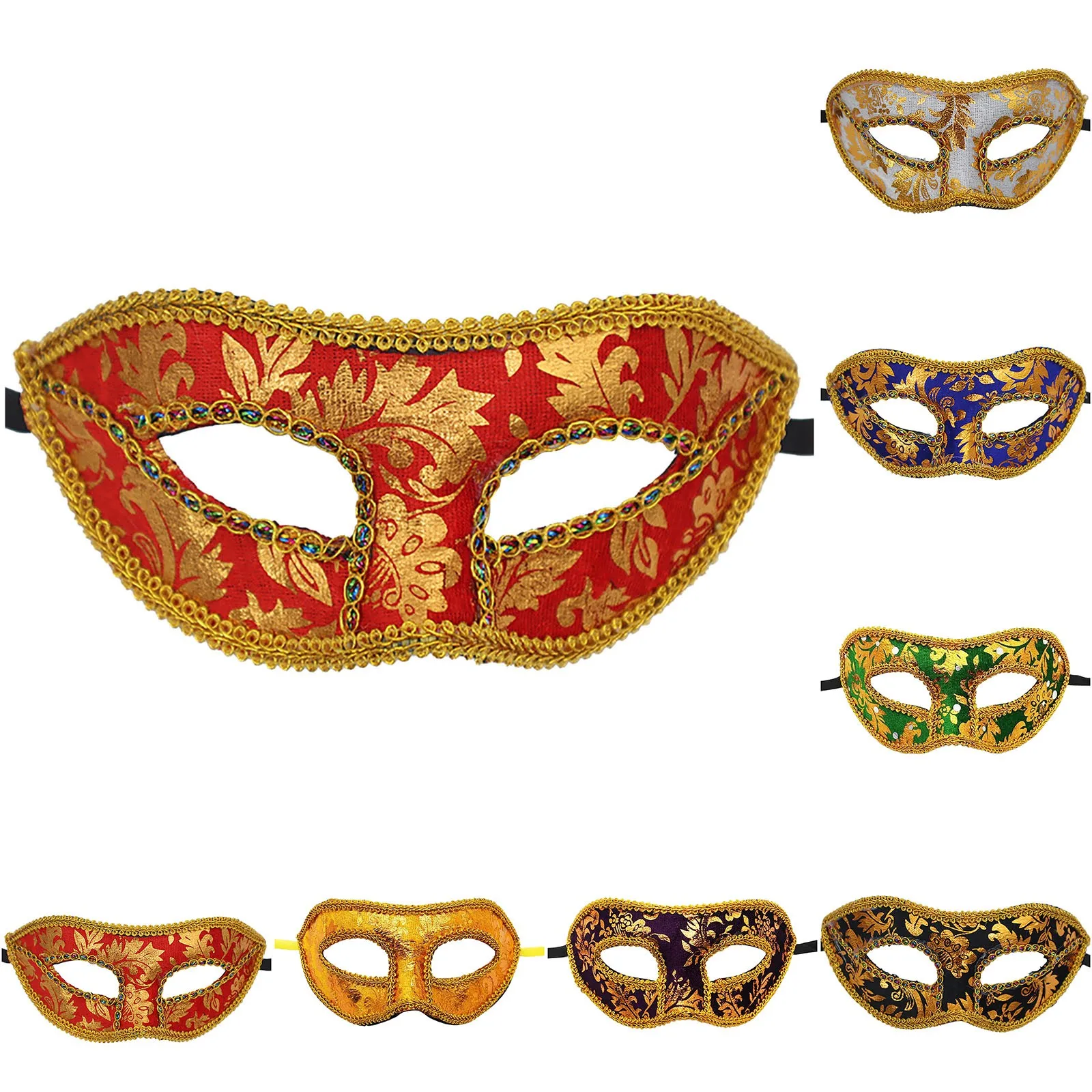 

Sexy Colorful Venetian Masquerade Mask Halloween Prom Carnival Fancy Flannel Half Face Eye Mask Vintage Antique Masks