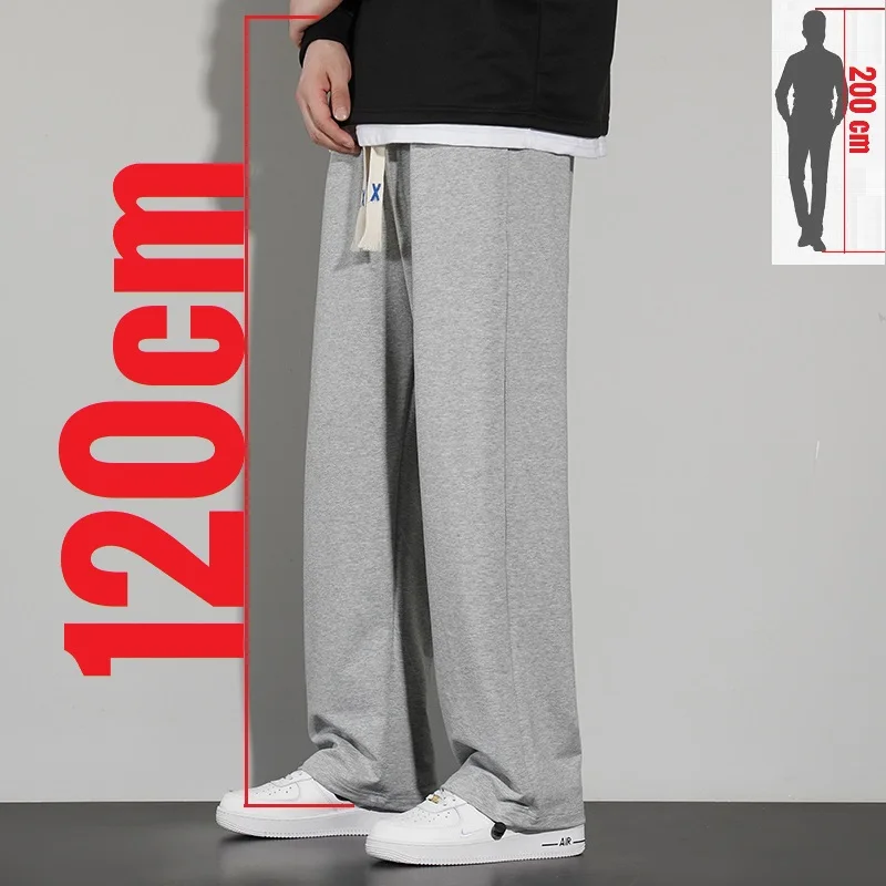 كبير طويل القامة الرجال عرق بانت الرباط اضافية طويلة طول Sweatpant تمتد الشتاء الصوف الرياضة عداء ببطء بنطلون الذكور 200 سنتيمتر 190 سنتيمتر 120 سنتيمتر