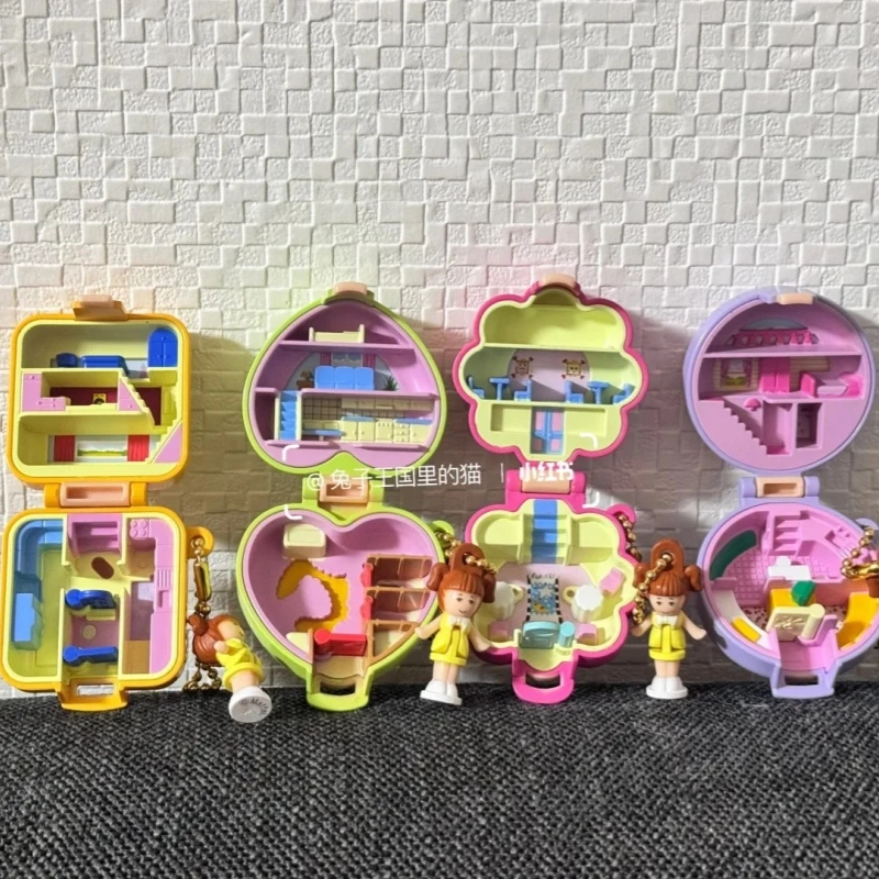 En Stock japonés genuino Bandai V2 Polly Pocket figura modelo Polly Pocket huevo retorcido Hada caja del Tesoro decoración colgante juguete para regalo