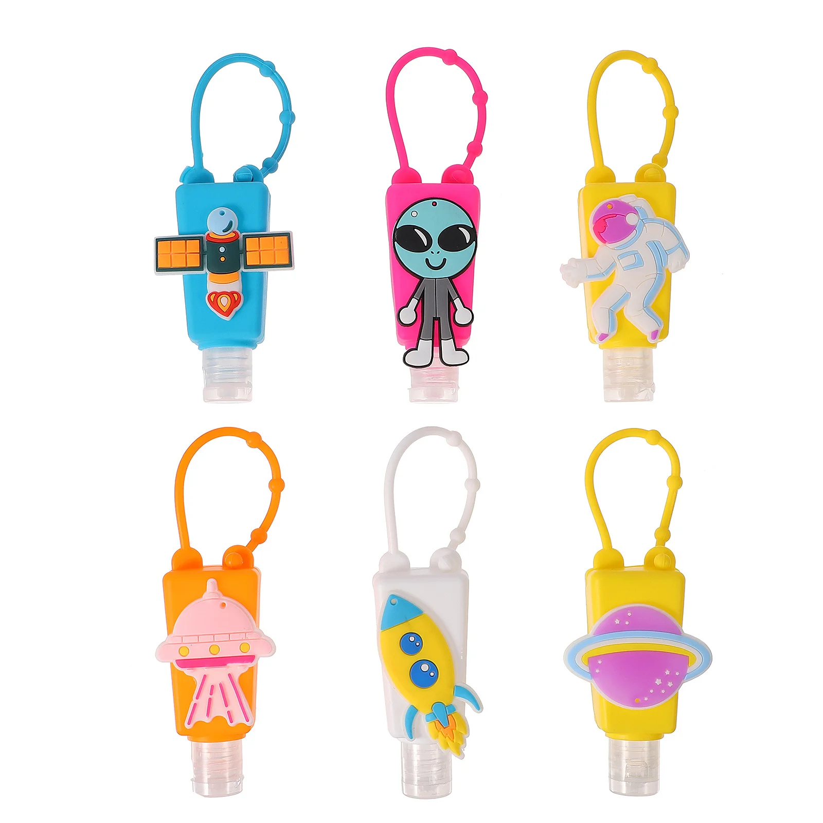 6 قطعة غطاء سيليكون مع زجاجة الكرتون زجاجات السفر للأطفال مانعة للتسرب حاوية اليد المحمولة غسول صغير فارغ #5