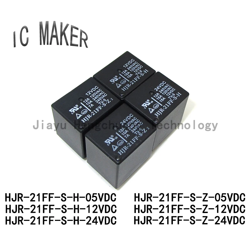 1PCS Original HJR-21FF-S-H HJR-21FF-S-Z-5V 12VDC DC24V 4/5 Pin 12A240VAC Power PCB Relay