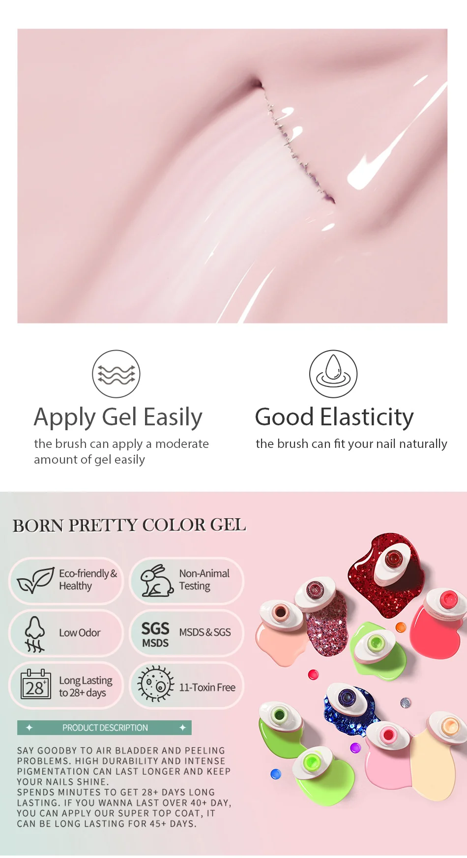 BORN PRETTY 10 ml Kaffeefarben-Gel-Nagellack, braun, rot, Gel, semi-permanentes UV-Gel, Herbst-Winter, Soak Off Nail Art Gel-Lacke – Detail 5