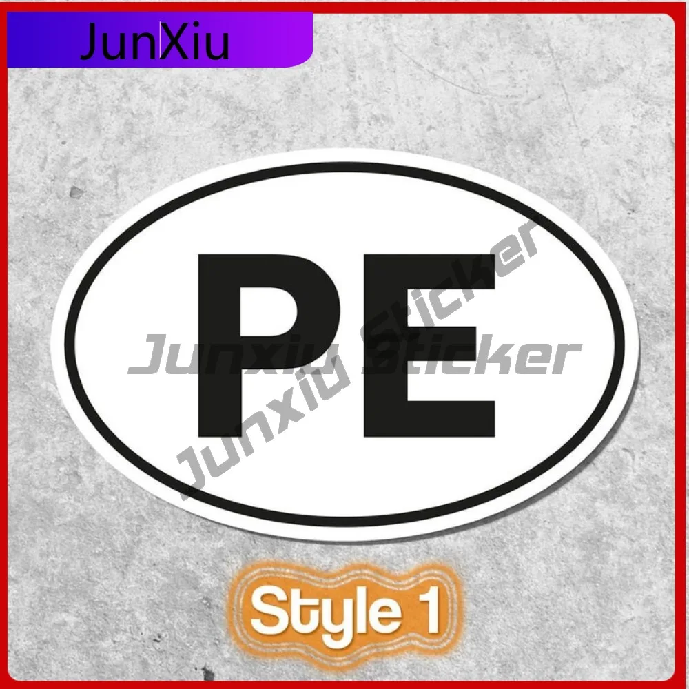 Peru PE Sticker Oval Flag Waterproof Decals Unique Car Windows Laptops Scratch Proof Anti UV Car Styling Auto Accessories Vinyl
