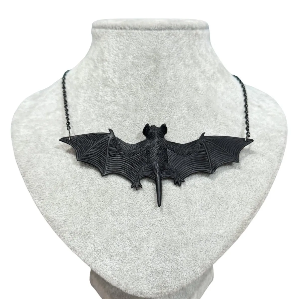 Black Large Bat, Gothic jewelry, Witch accessories, Women's Necklace, Men's jewelry, Alternative Choker, Halloween, Vampire Bat