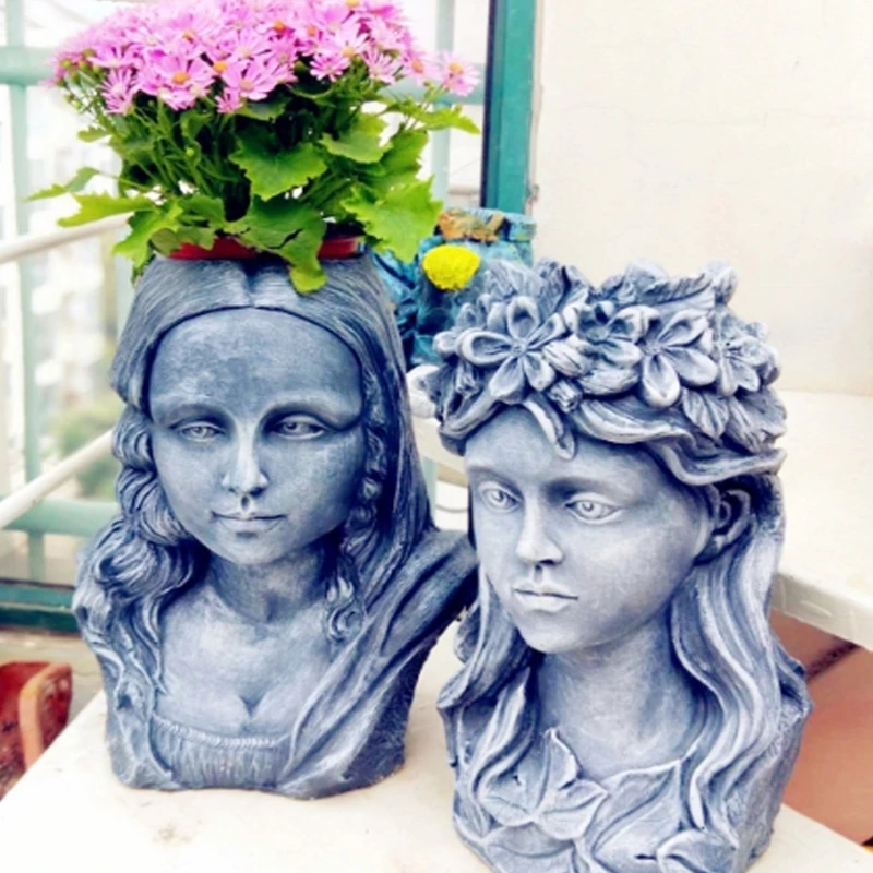 DIY Flowerpot Mold Girl Shaped DIY Vase Mold Easy to Use DIY Clay Mold for Craft