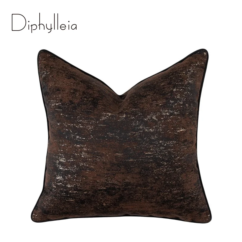 Diphylleia Luxury Terracota Black Rust Brown Cushion Cover Decorative Throw Pillow Case 45x45cm Relaxed Cozy Feel To Any Space