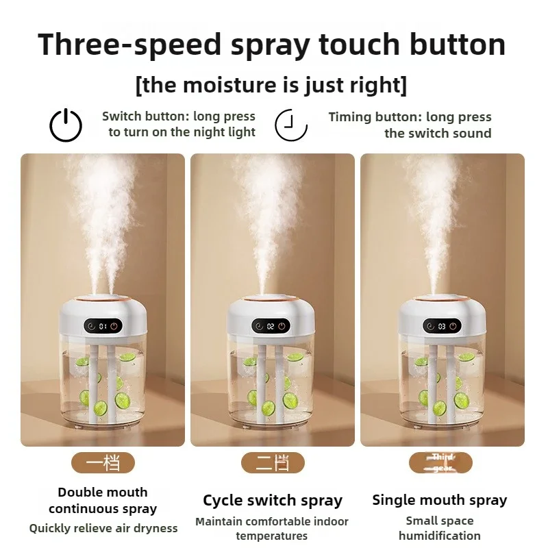 

4.5L Humidifier Household Small Large Capacity Mute Bedroom Usb Office Desktop Portable Student Two Port Spray Water Supplement
