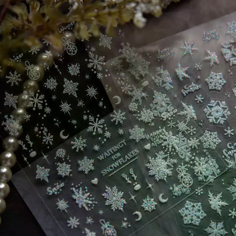 رائعة عيد الميلاد الثلج كريستال الكرة مسمار الفن ملصقات DIY مسمار الفن الديكور مسمار الملحقات السنة الجديدة مانيكير الشارات #4