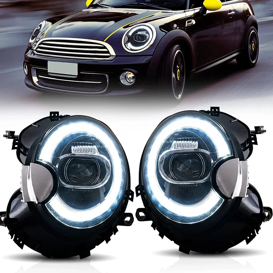 Car Headlight for Mini Coopers R56 R57 R58 R59 2007-2013 LED Front DRL Turn Signal Light Headlamp Assembly Plug and Play