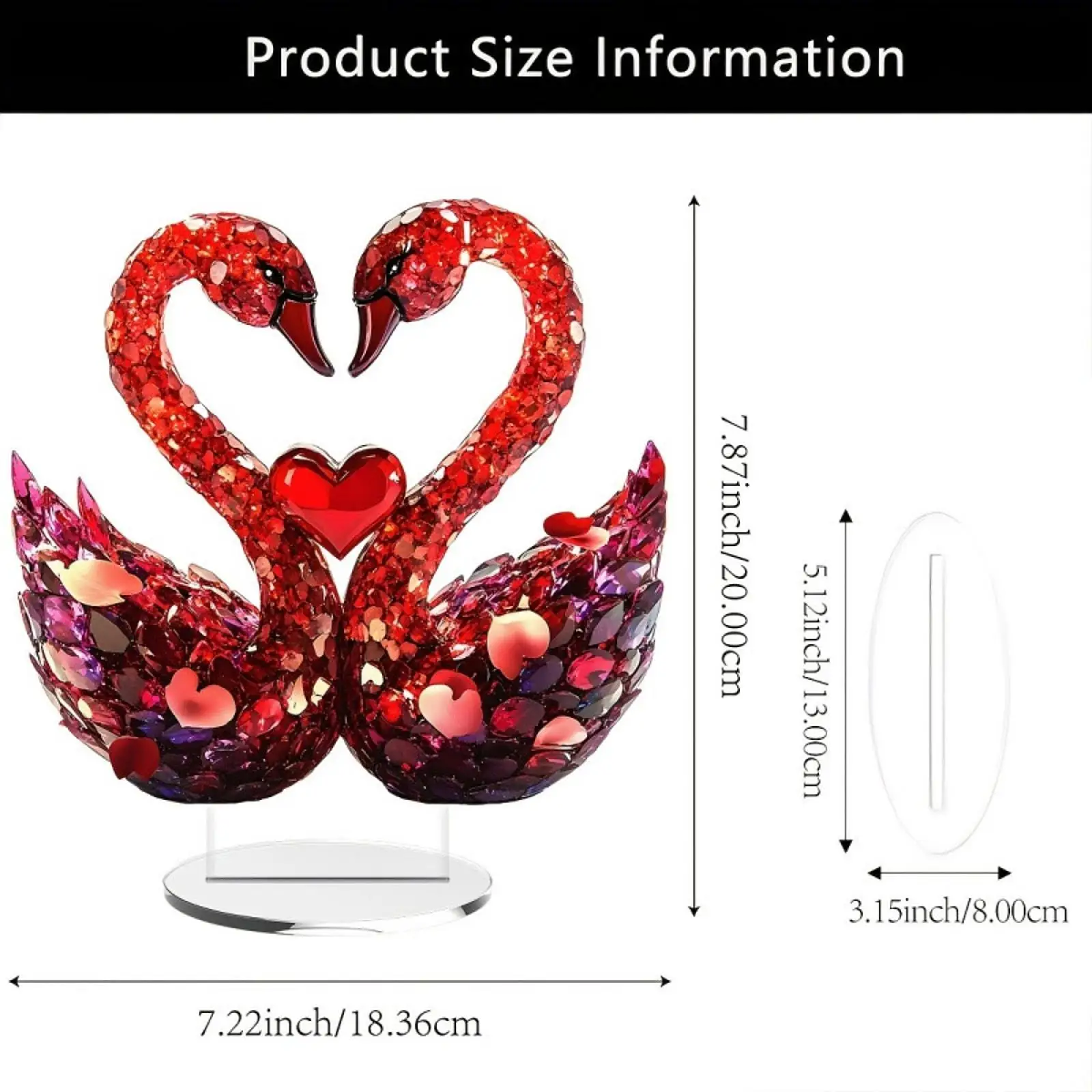 زخرفة بجعة الحب الرومانسية عرض لوحة مسطحة ثنائية الأبعاد لمكتب المزرعة #6