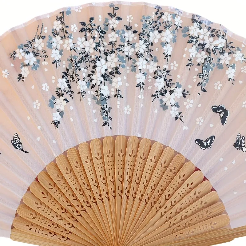 Folding Hand Fan With Tassel, Chinese Style Japanese Style Handheld Fan Party Favor Supplies