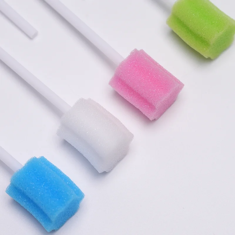 50pcs Disposable Cleaning Cleaner Swab Oral Care Sponge Swab Tooth Cleaning Mouth Swabs With Stick Sponge Head