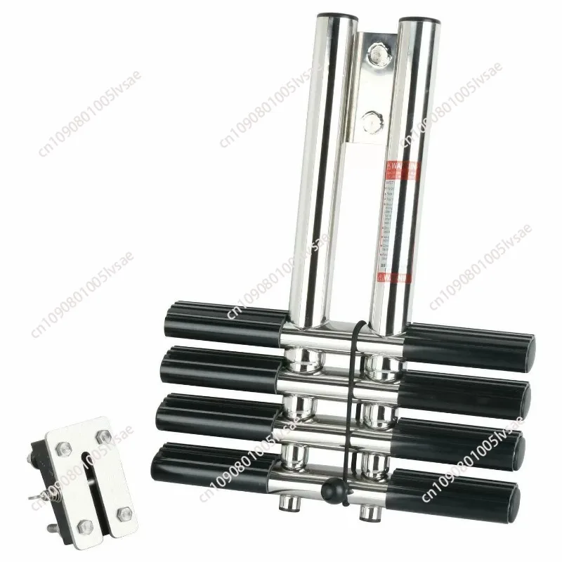 Boat Accessories 4 Steps Boat Swiming Ladder Stainless Steel Vertical Telescoping Transom Mounting Ladder Hidden Sewer Ladder