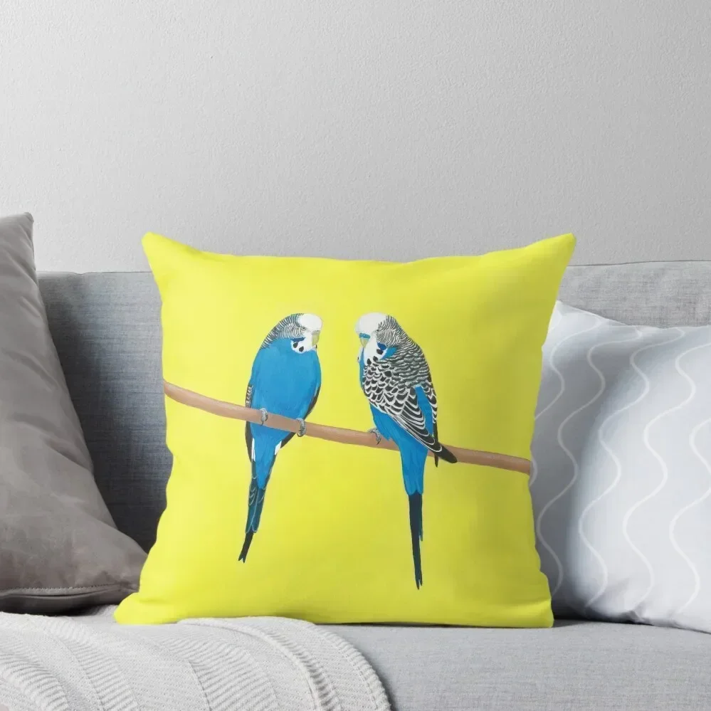 Blue Budgies Throw Pillow pillow cover christmas Pillow Case Decorative Sofa Cushions