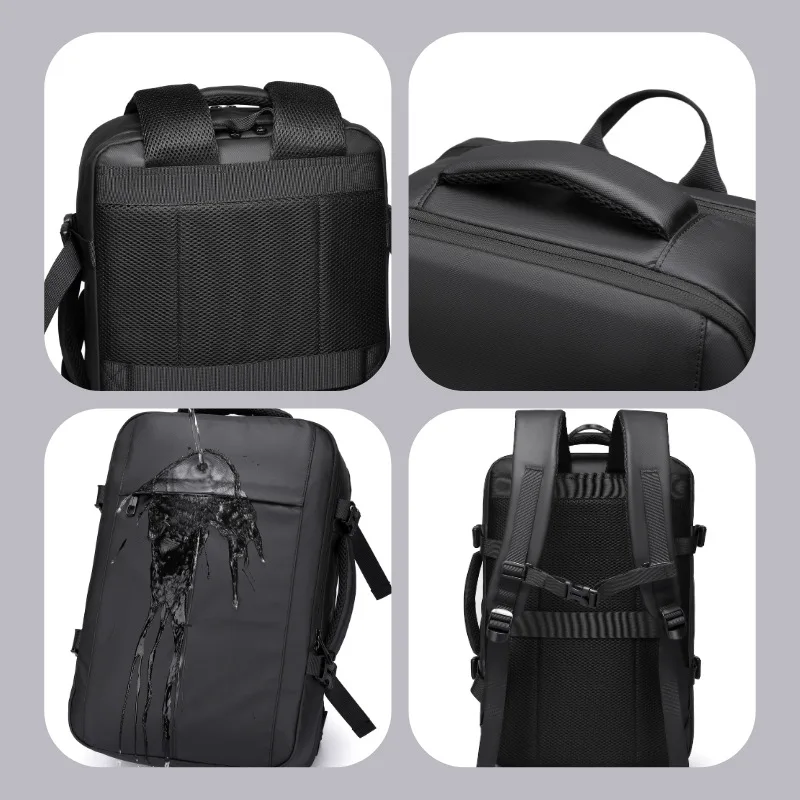 حقيبة كمبيوتر محمول للأعمال الراقية للرجال ذات سعة كبيرة حقيبة السفر للرجال حقيبة ظهر بسيطة مقاومة للماء للسفر حقيبة مدرسية بسيطة