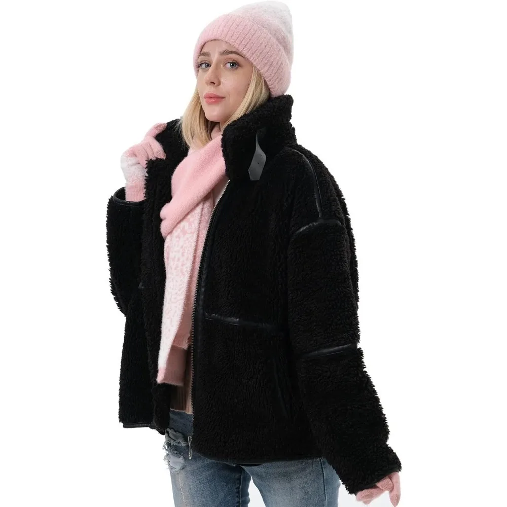 المرأة الشتاء قبعات صغيرة متماسكة وقفازات لمس وشاح طويل مجموعة مع الدافئة صوف مبطن قبعات الجمجمة الأوشحة للنساء