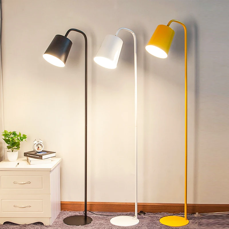 

Nordic bedroom bedside floor lamp living room sofa study vertical simple modern creative American LED floor lamp