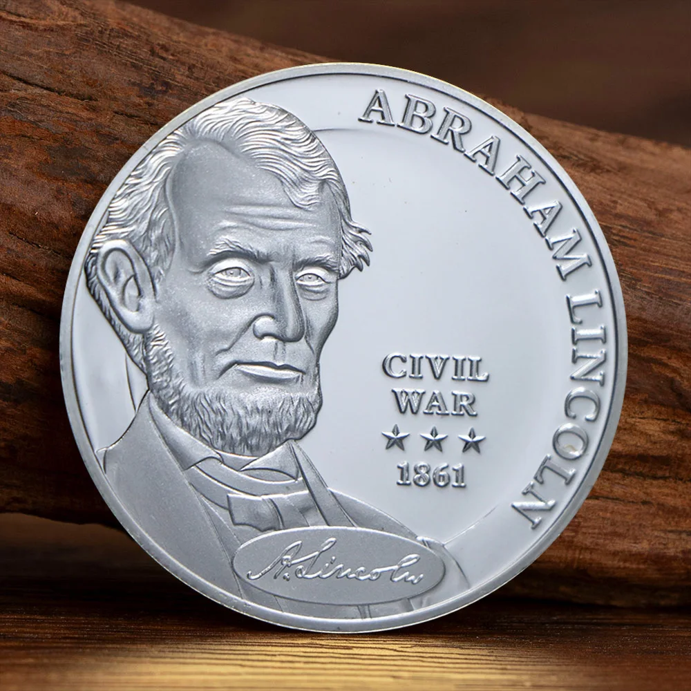 عملة لينكولن التذكارية المطلية بالفضة للرئيس الأمريكي أبراهام 1861 عملة قابلة للجمع في الحرب الأهلية