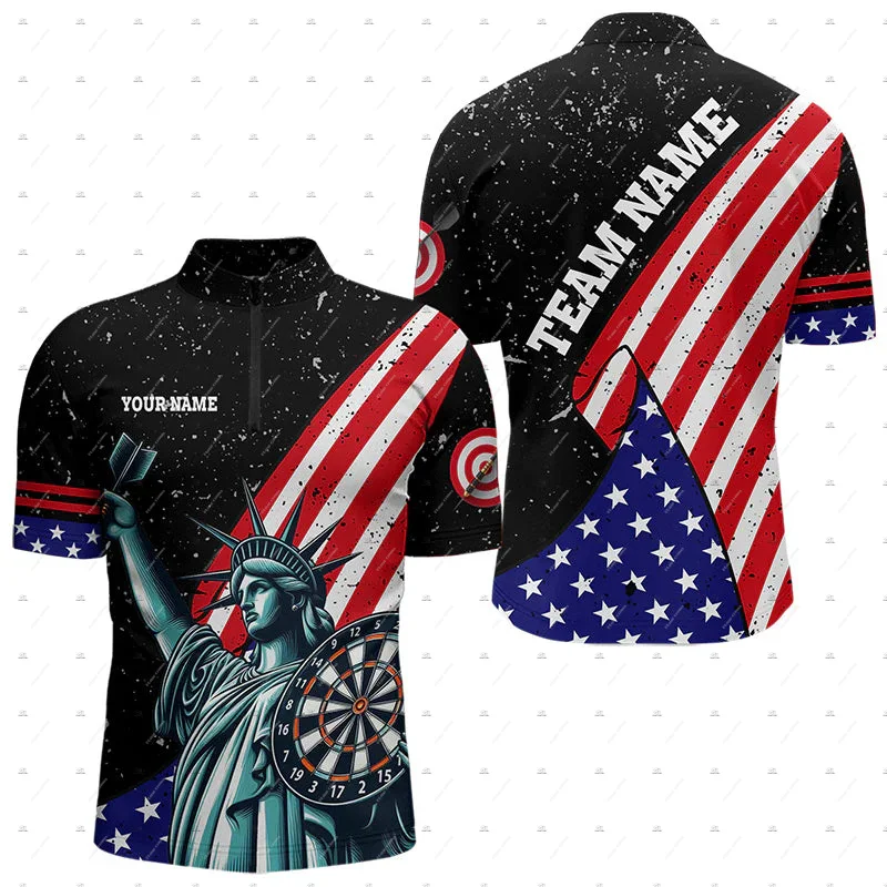 Custom Name Mesh Breathable Darts Skull Flame Graffiti Vintage 3DPrint Harajuku Summer Short Sleeve Zipper Polo Jersey Shirts A2