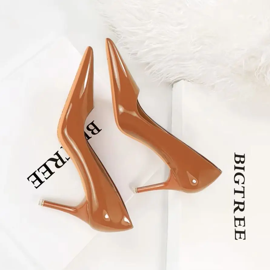 

2026 Women 7.5cm 10.5cm High Heels Pumps Lady Wedding Bridal Scarpins Stripper Low Heels Plus Size Fetish Party Nude Black Shoes