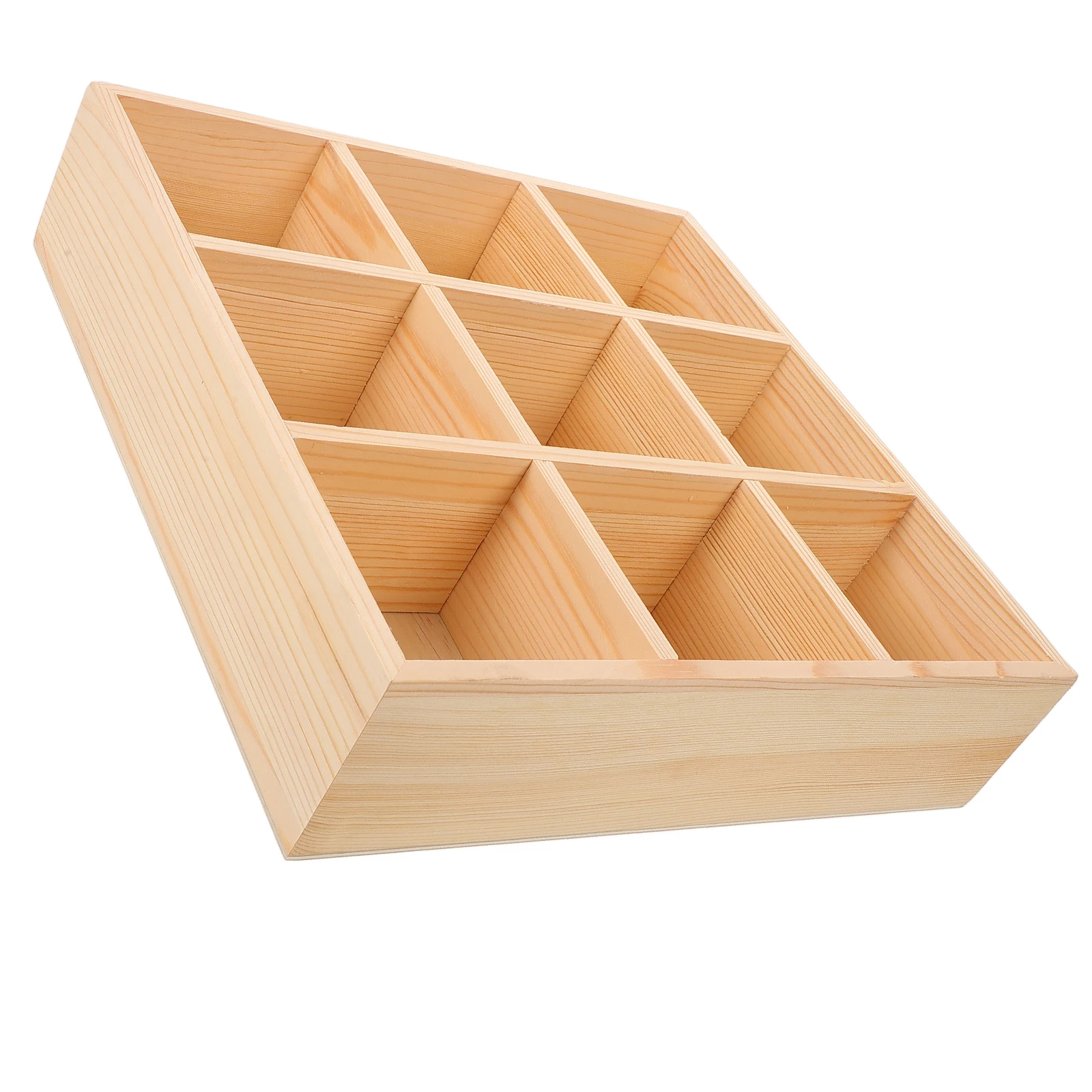 

1 Wooden Tea Bag Holder Beige Rectangular Grid Storage Container Kitchen Use Tea Packet Organizer Beverage Packets Holder