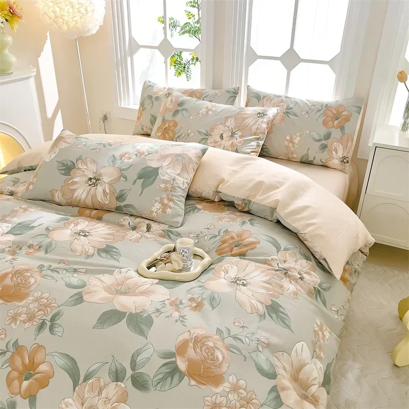 

Pure Cotton Duvet Cover Set Single Double Queen Size Quilt Cover Set Printing Bedclothes High Quality Bedding Set