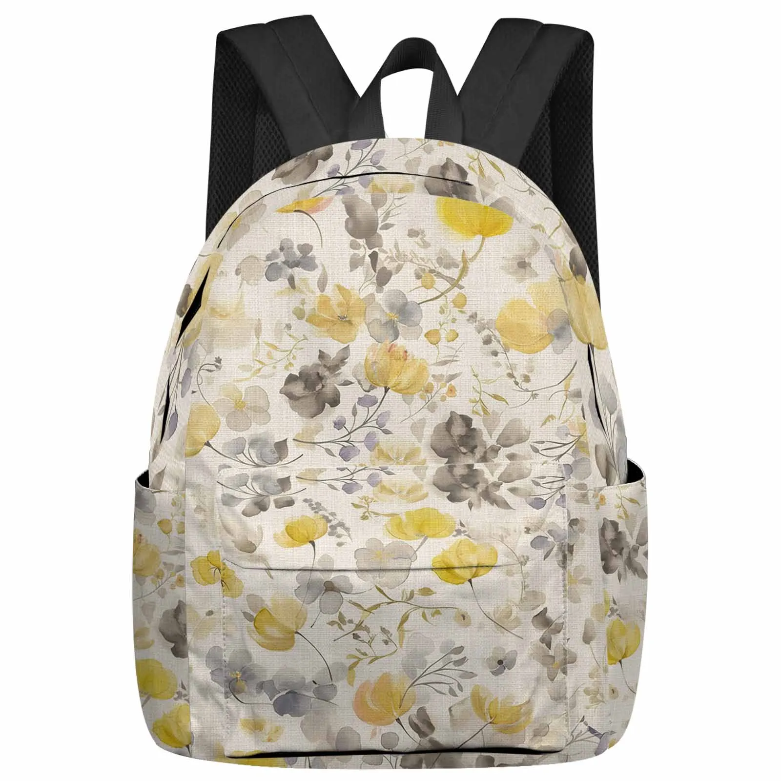 

Yellow Flowering Plants Backpack School Bags for Teenagers Students Laptop Bag Women's Casual Travel Backpack