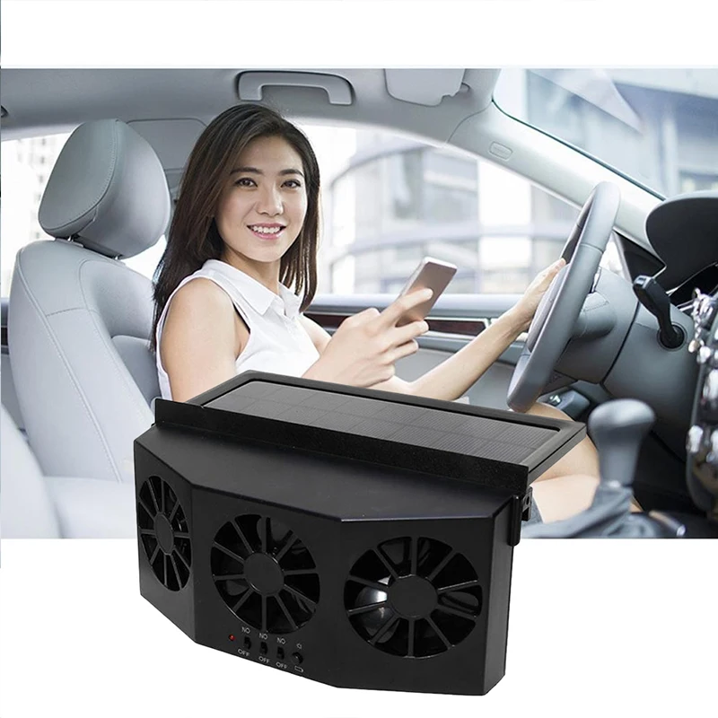 Window Fan 3 Cooler Solar Fan Car Ventilation Energy-Saving Vent Radiator Rear Seat Front Seat Purifier Odor Removal