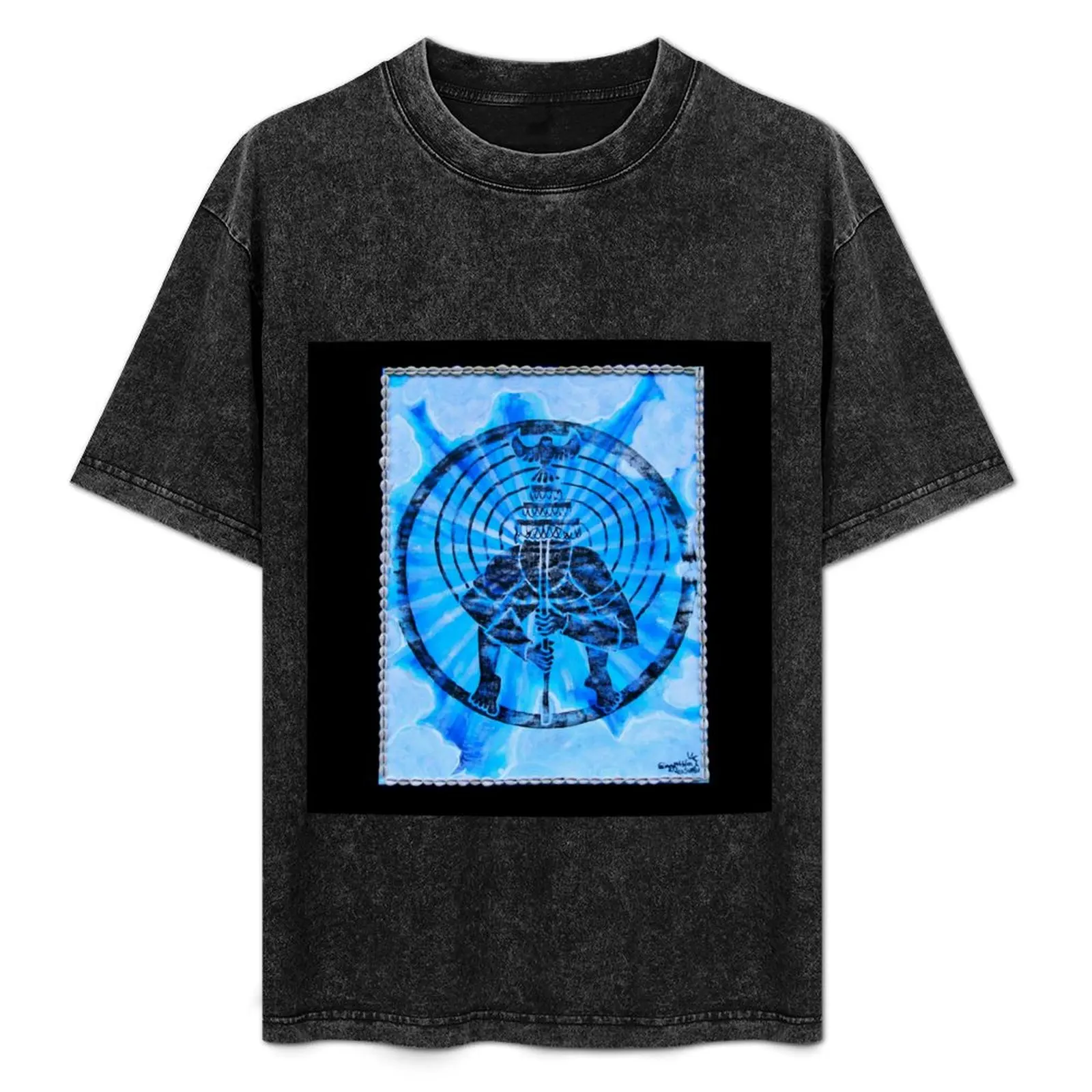 Oxalá, Orixa da Mente e dos Céus Camiseta Casual de Manga Curta com Caimento Solto