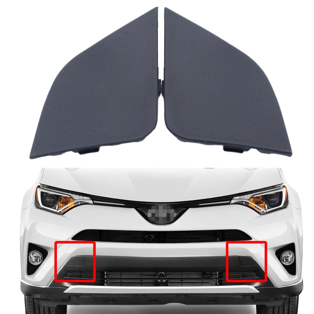 

Pair Front Bumper Tow Hook Eye Cover Cap For Toyota RAV4 2016-2018 Left + Right