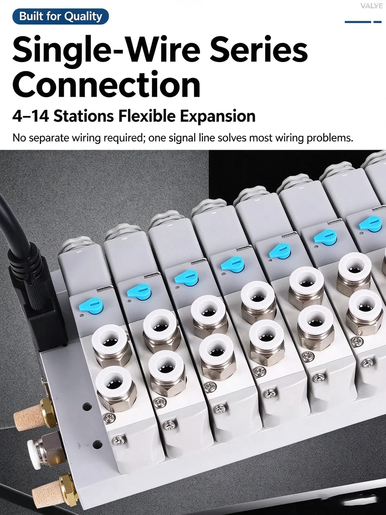 4V110-06 24V Manifold Integrated Plug-In Valve Group for Industrial Automation Pneumatic Solenoid Valve Island Bus Board