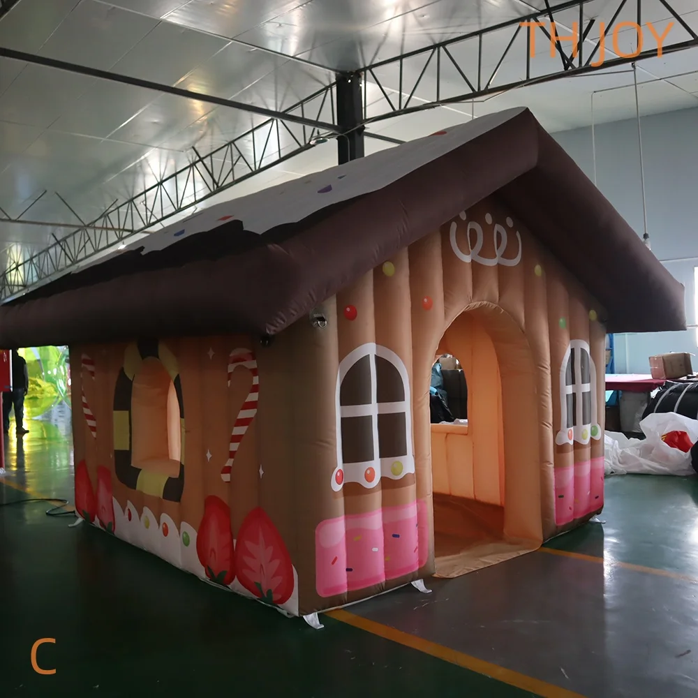 Schnelles Luftschiff zur Tür, Santa Grotto House aufblasbares Weihnachtshauszelt für die Weihnachtsdekoration im Freien