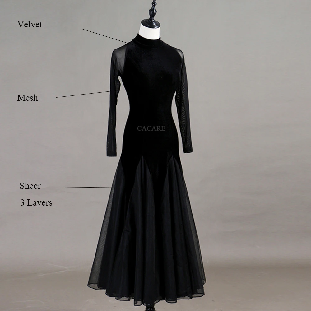 SALE Ballroom Dress Dance Wear Standard Modern Waltz Dress 2024 High Quality Female Dance Competition Suit Costume Black 0944