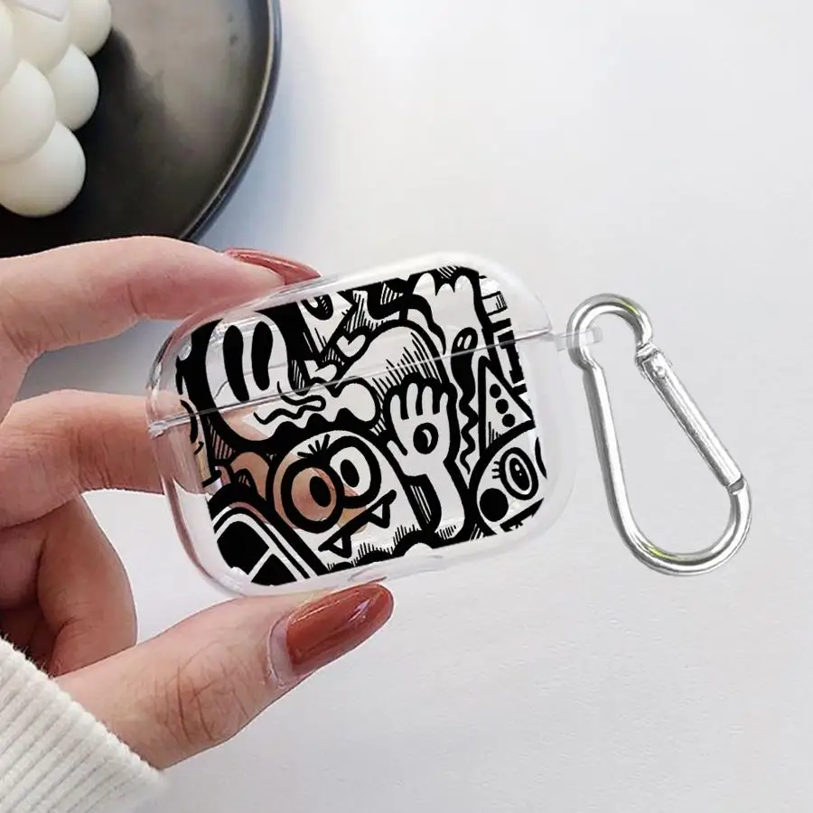 Super Cool Black Graffiti Clear Earphone Cases Cover Case For Airpods Pro Pro3 …
