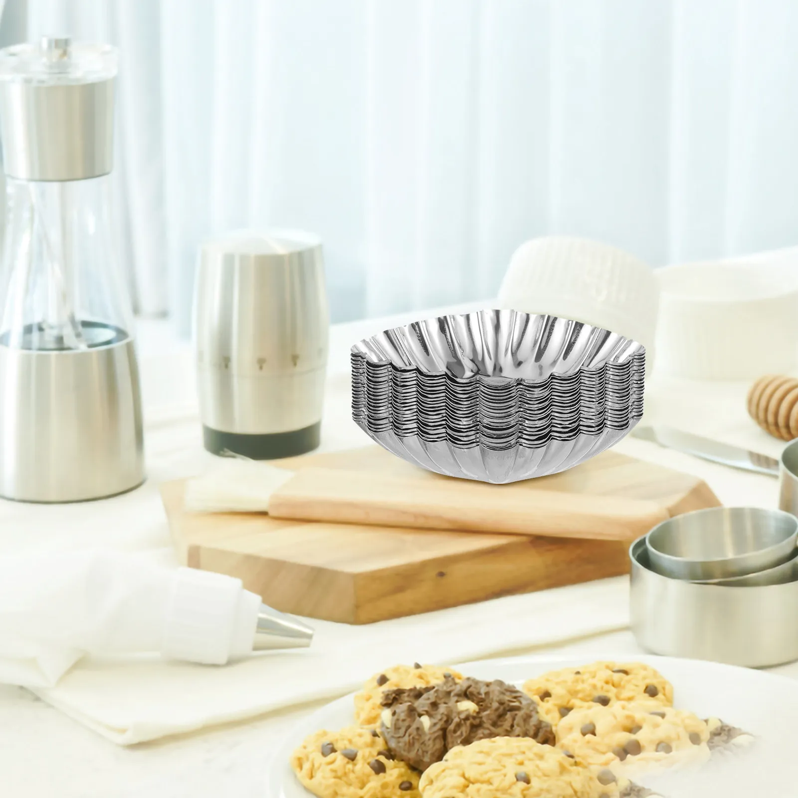 20Pcs Stainless Steel Egg Tart Molds Lightweight Heat-Resistant Baking Molds Nonstick Cupcake Muffin Pudding DIY Tart Baking - view 5