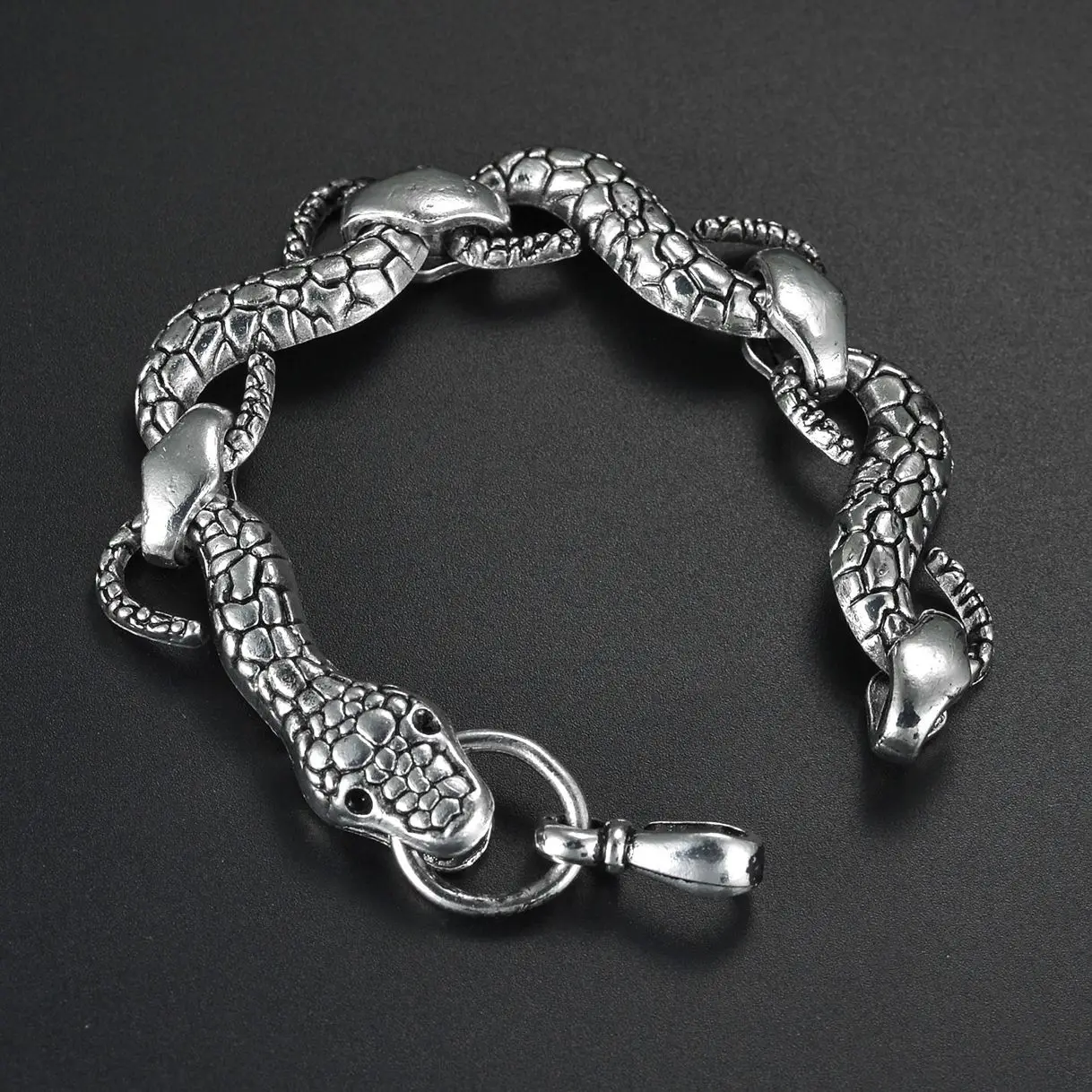 1pc High Quality Retro Bracelet Metal Snake Vintage Punk Bracelets & Bangle for Men Women Male Jewelry Gift