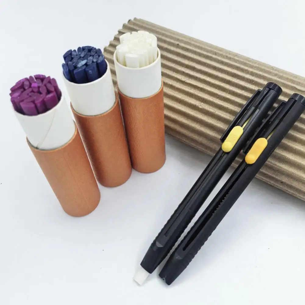 Tailors Invisible Chalk Pencil Set Adjustable Fabric Marking Pen Erasable Sewing Chalk Marker with Storage Tube for DIY Craft